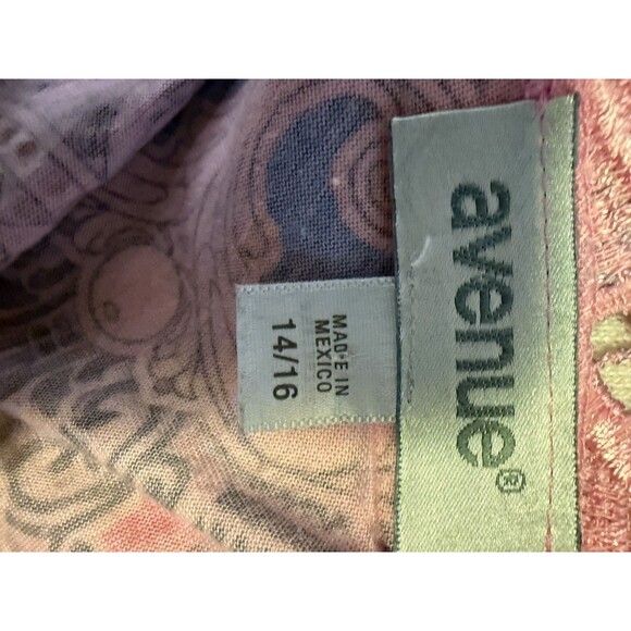 Sleeveless Bright Pink Paisley Print W Cut Out Lace Sz 14-16 Women’s - Picture 9 of 10